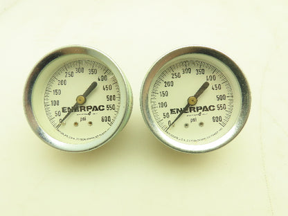 Enerpac Pneumatic Air Pressure Gauge 2" Dial 0-600 PSI   Lot of 2