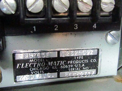 Electro-Matic Type 12325C02 Model ECY15E Electro Magnet Control Box