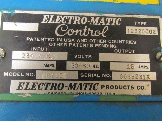Electro-Matic Type 12325C02 Model ECY15E Electro Magnet Control Box
