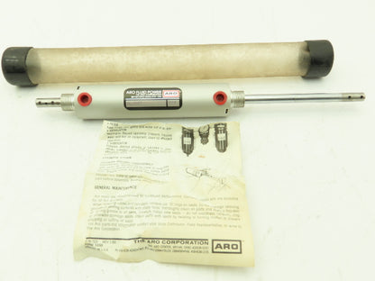 ARO MQ2087 Round Pneumatic Air Cylinder 1-1/8" Bore 4" Stroke Double Rod End