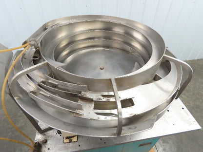 Haumiller Engineering 24" Stainless Vibratory Bowl Parts Feeder On A Stand 110v