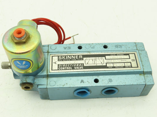 Skinner S3R0ABL3 Pneumatic Directional Control Solenoid Valve 5/2 Pos 120V 3/8"