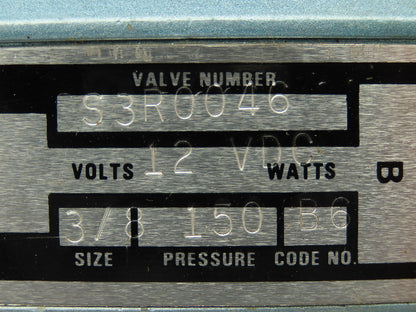 Skinner S3R0046 Pneumatic Directional Control Solenoid Valve 5/2 Pos 12VDC 3/8"