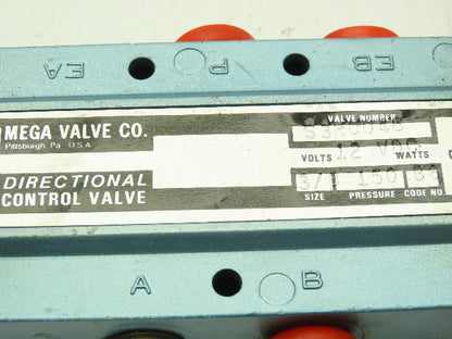 Skinner S3R0046 Pneumatic Directional Control Solenoid Valve 5/2 Pos 12VDC 3/8"