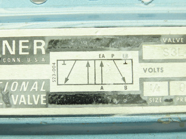 Skinner S3L0ACX2 Pneumatic Directional Control Hand Lever Valve 5/2 Pos 150 PSI