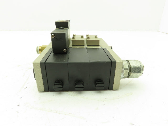 SMC VFR2100-5FZ Pneumatic Air Directional Control Spool Valve Manifold 24VDC