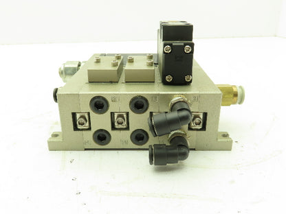 SMC VFR2100-5FZ Pneumatic Air Directional Control Spool Valve Manifold 24VDC