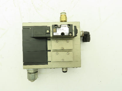 SMC VFR2100-5FZ Pneumatic Air Directional Control Spool Valve Manifold 24VDC