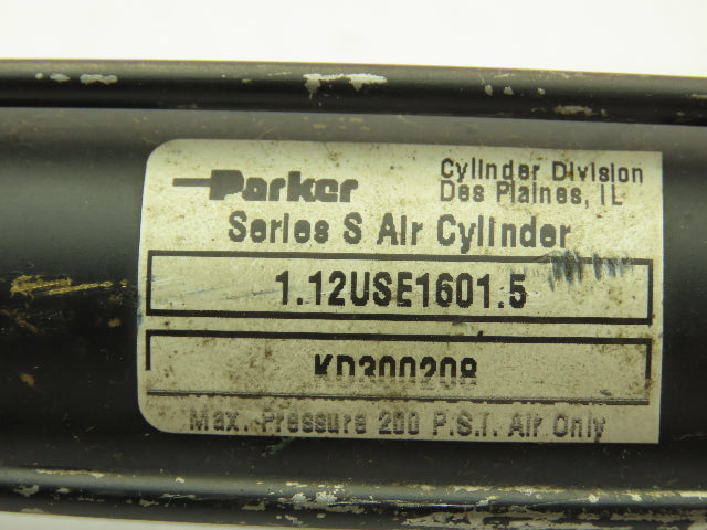 Parker 1.12USE1601.5 Pneumatic Air Cylinder 1.5 Stroke 1" Bore Spring Extend