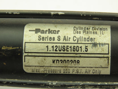 Parker 1.12USE1601.5 Pneumatic Air Cylinder 1.5 Stroke 1" Bore Spring Extend