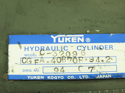 Yuken C-32096 Hydraulic Cylinder 1-1/2" Bore 3-3/4" Stroke 3/8" NPT Port