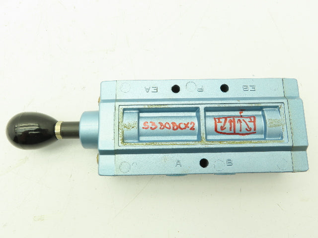 Honeywell Skinner S3B0BCX2 Pneumatic Directional Hand Lever Valve 5/2 Pos 1/4"