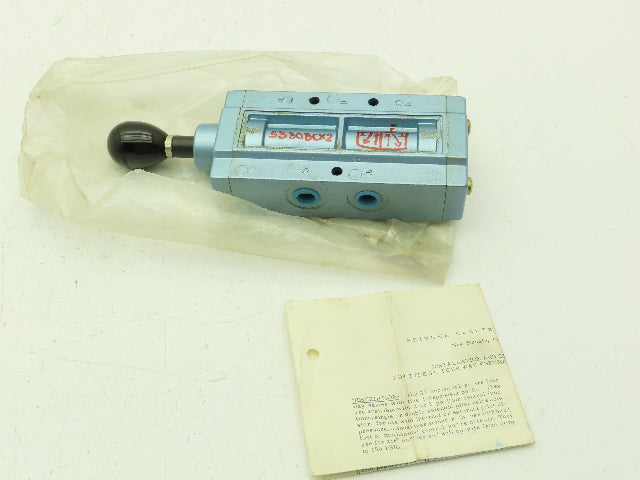 Honeywell Skinner S3B0BCX2 Pneumatic Directional Hand Lever Valve 5/2 Pos 1/4"
