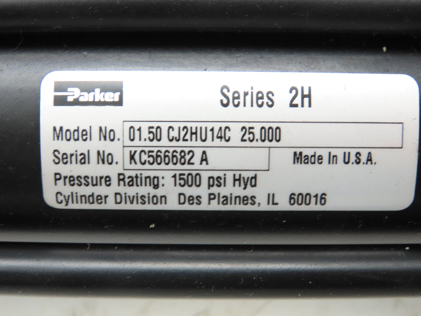 Parker 01.50CJ2H Hydraulic Cylinder 1-1/2" Bore 25" Stroke 1500 PSI Flange Mount