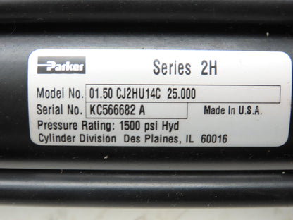 Parker 01.50CJ2H Hydraulic Cylinder 1-1/2" Bore 25" Stroke 1500 PSI Flange Mount