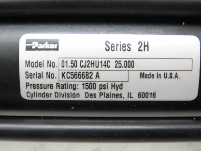 Parker 01.50CJ2H Hydraulic Cylinder 1-1/2" Bore 25" Stroke 1500 PSI Flange Mount