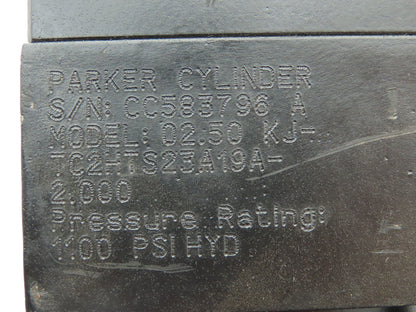 Parker 02.50KJTC2HTS23A19A2.00 Hydraulic Cylinder 2.5" Bore 2" Stroke 1100 PSI