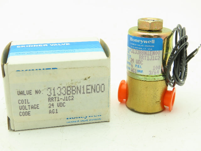 Honeywell Skinner 3133BBN1EN00 Solenoid Valve 3-Way NC 24VDC 100 PSI 1/8" NPT
