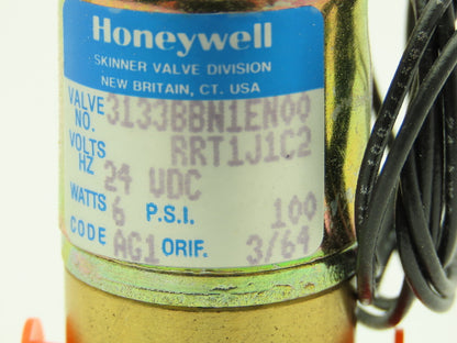 Honeywell Skinner 3133BBN1EN00 Solenoid Valve 3-Way NC 24VDC 100 PSI 1/8" NPT
