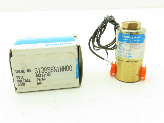 Honeywell Skinner 3138BBN1NN00 Solenoid Valve 3-Way NO 24V/60Hz 35 PSI 1/8" NPT