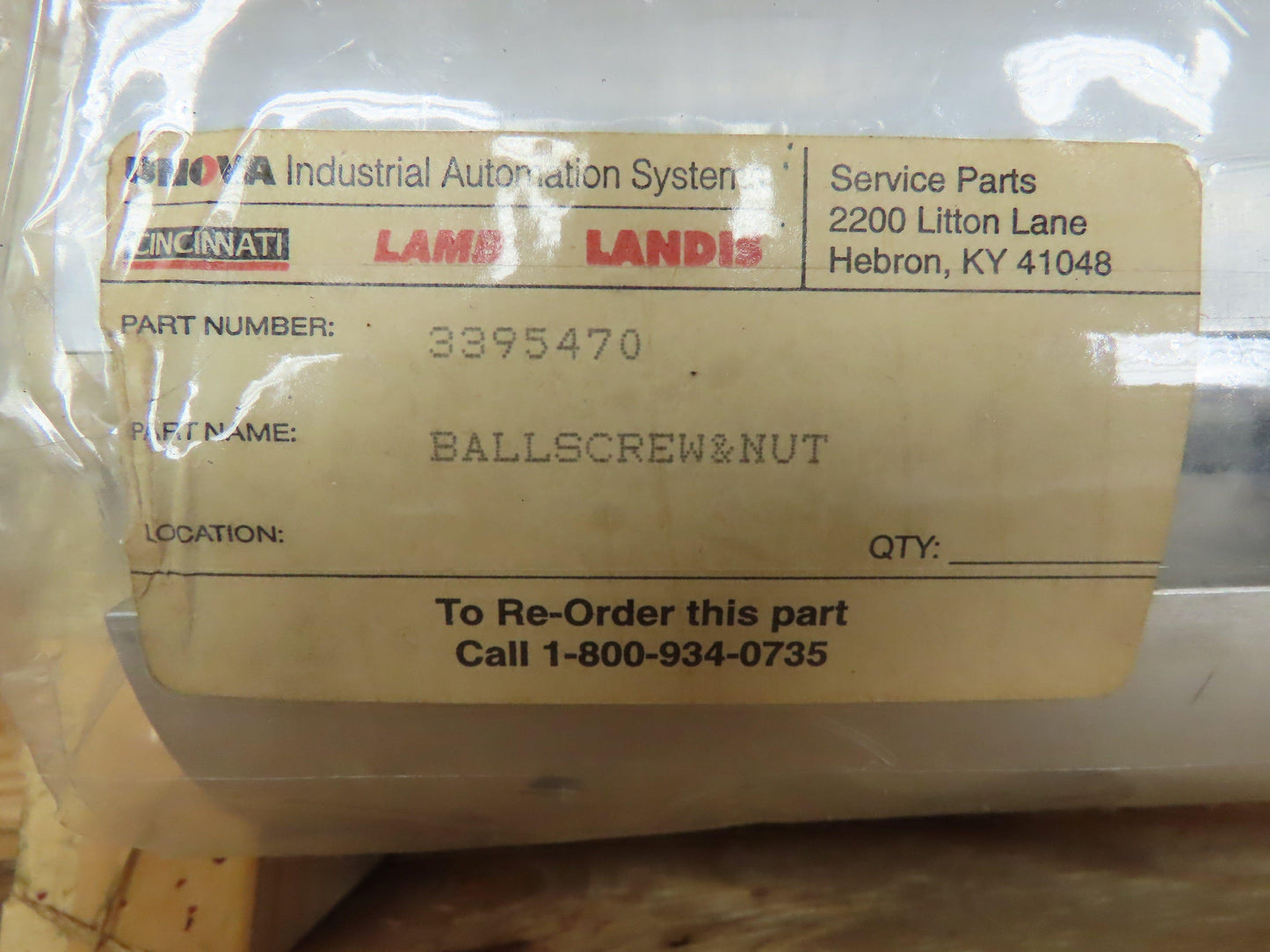 Cincinnati Steel Ball Screw Shaft 50mm Dia 50mm Lead Aluminum Nut