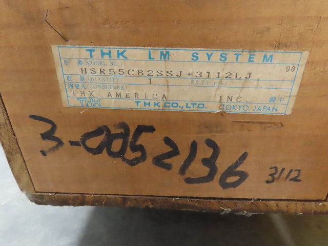 THK HSR55CB2 Caged Ball Long Type LM Guide Bearing Rail HSR 55 3112MM Lot of 2