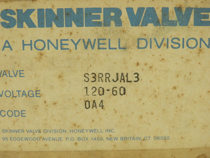 Honeywell Skinner S3RRJAL3 Solenoid Valve 5-Way 3 Pos 120V 150 PSI 3/8" NPT