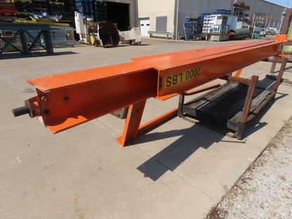 1 Ton Work Station I-Beam Swivel Jib Crane 2Hp Cable Hoist 15' Span 16' 9" HUB