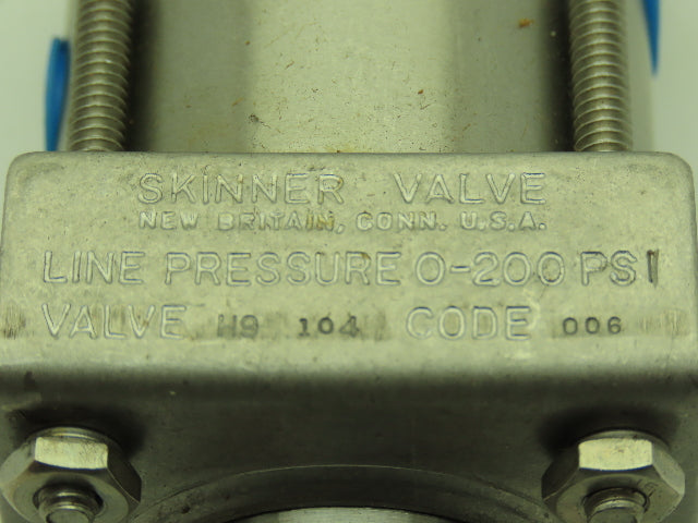 Skinner H9-104 Pneumatic Spool 5/3 Valve 5 Port 2 Pos Stainless 1/4" NPT