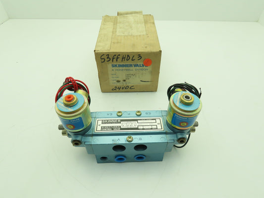 Skinner S3FFHDL3 Directional Control Valve 5-Way 3 Pos 24VDC 150PSI 3/8" NPT