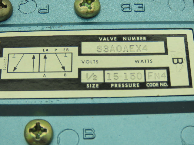 Skinner S3A0AEX4 Pneumatic Directional Control Valve 5-Way 2 Pos 150PSI 1/2" NPT