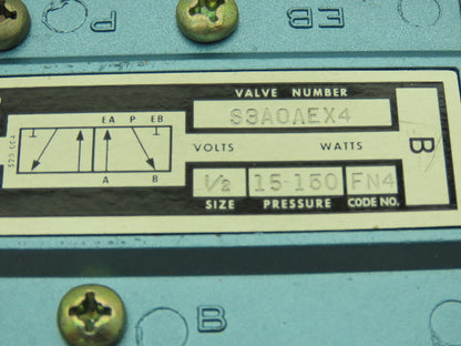 Skinner S3A0AEX4 Pneumatic Directional Control Valve 5-Way 2 Pos 150PSI 1/2" NPT