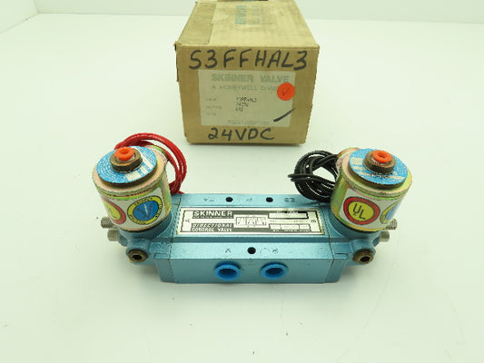 Skinner S3FFHAL3 Directional Control Valve 5-Way 3 Pos 24VDC 150 PSI 3/8" NPT