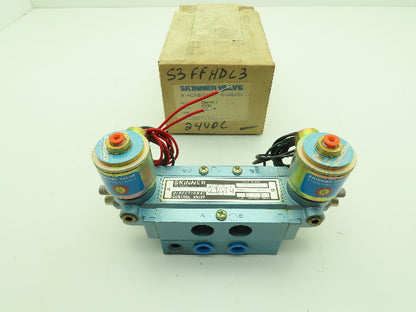 Skinner S3FFHDL3 Directional Control Valve 5-Way 3 Pos 24VDC 150PSI 3/8" NPT