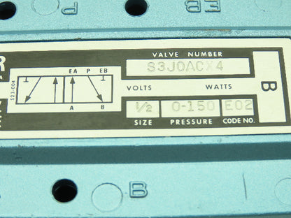 Skinner S3J0ACX4 Pneumatic Air Limit Switch Valve 5-Way 2 Pos 150PSI 1/2" NPT