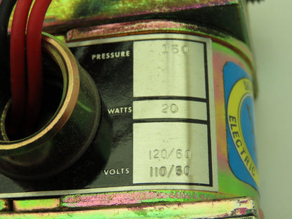 Honeywell Skinner V935LEP2150 Solenoid Valve 4-Way NO/NC 120V 150 PSI 1/4" NPT