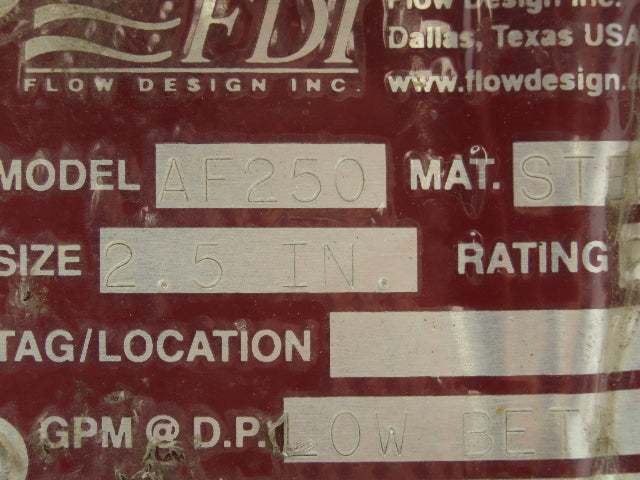 FDI Flow Design AF-250 Balancing Valve 2-1/2" Flanged Butterfly Shut-Off #150