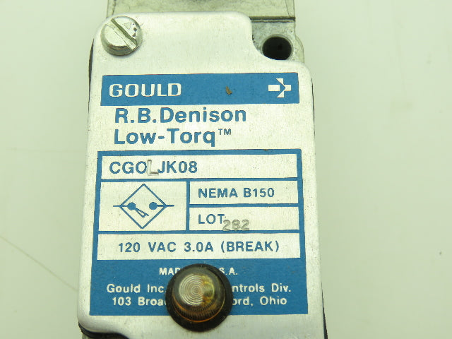 Gould CGOLJK08 R.B. Denison Low Torq Limit Switch 120VAC 3A