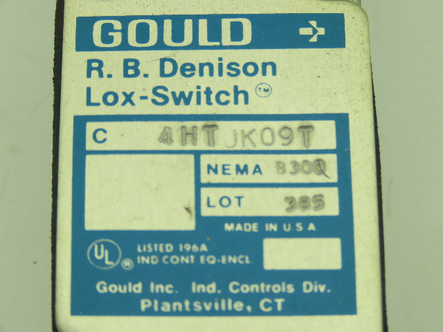 Gould C4HTJK09T R.B. Denison Lox-Switch Limit Switch B300