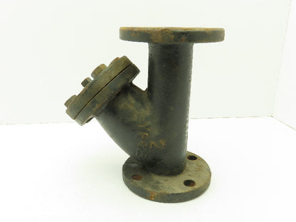 YF-125 Cast Iron 2" Flanged Y Strainer Steel Mesh Screen #125