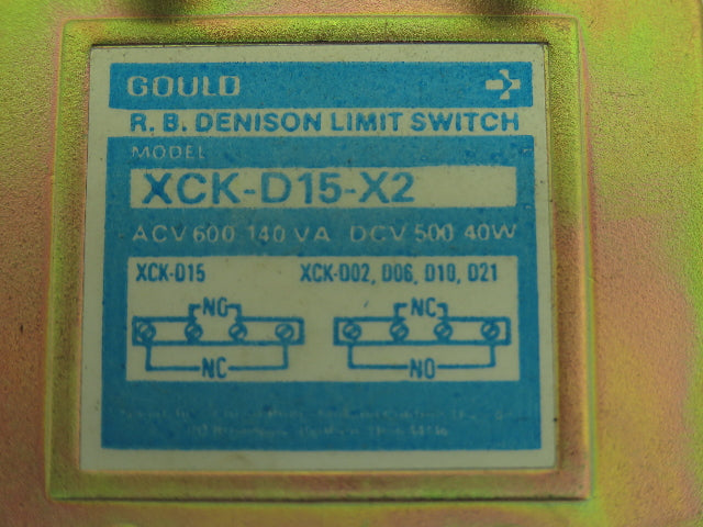 Gould XCK-D15-X2 Limit Switch Body Lever Roller Arm R.B. Denison Lot of 3