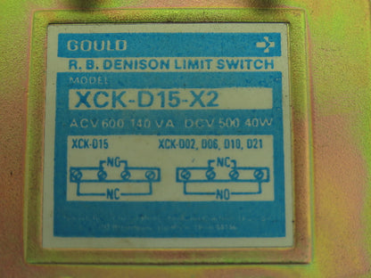 Gould XCK-D15-X2 Limit Switch Body Lever Roller Arm R.B. Denison Lot of 3