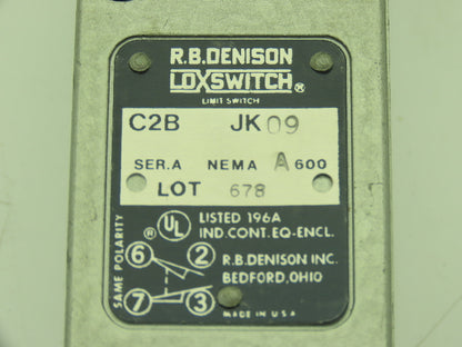R.B Denison C2BJK09 Lox-Switch Limit Switch NO NC Contacts Telemecanique