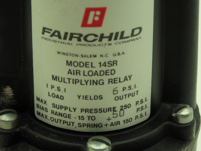 Fairchild 14542-1 Air Loaded Multiplying Relay Model 14SR 1PSI Load 6PSI Output