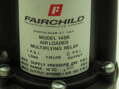 Fairchild 14542-1 Air Loaded Multiplying Relay Model 14SR 1PSI Load 6PSI Output