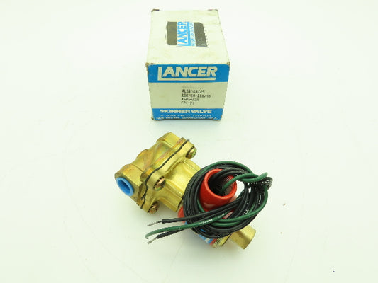 Skinner Lancer 4LB1HB3125 Brass Solenoid Valve 2-Way NO 125PSI 120V 3/8" NTP