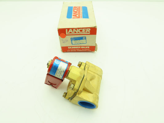 Skinner Lancer 2LG2LBJ7125 Brass Solenoid Valve 2-Way NC 120V 125 PSI 1-1/4" NPT