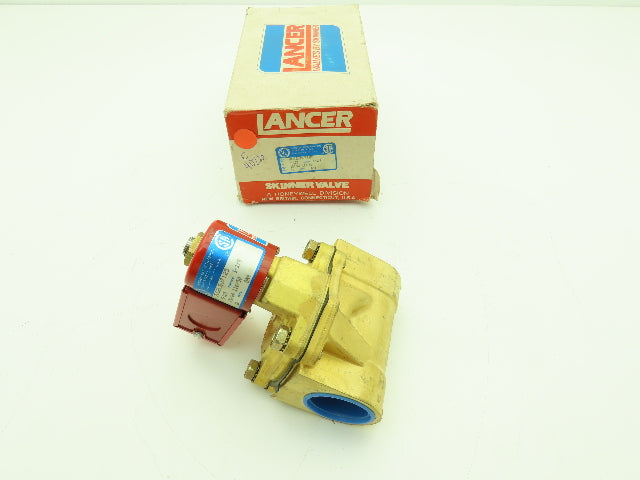 Skinner Lancer 2LG2LBJ7125 Brass Solenoid Valve 2-Way NC 120V 125 PSI 1-1/4" NPT