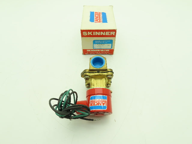 Skinner Lancer 4LD2LB5102 Brass Solenoid Valve 2-Way NC 120V 100 PSI 3/4" NPT
