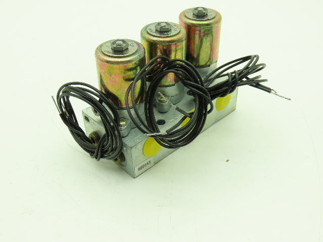Honeywell Skinner MBD045 Solenoid Valve Manifold 3-Way 120VDC 150 PSI 1/8" NPT